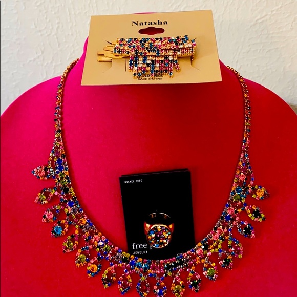 Natasha jewelry a multi color of rhinestones - Picture 4 of 4